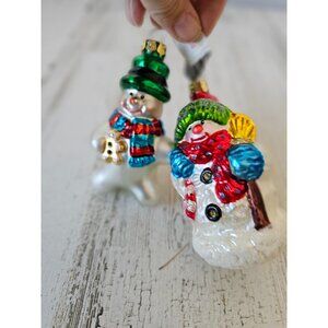 Christborn snowman glass ornament set
